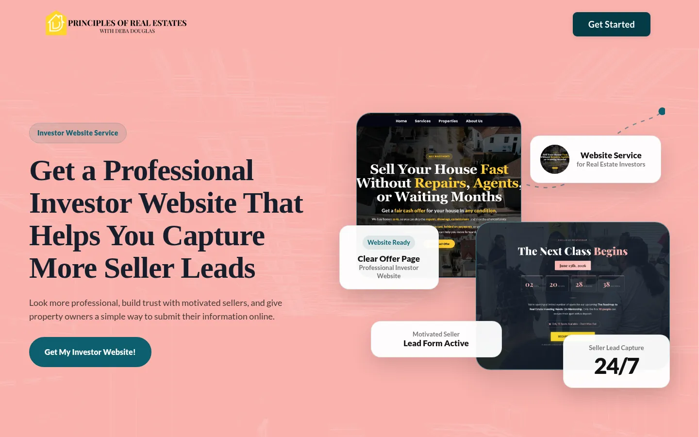 Investor Website Service website screenshot