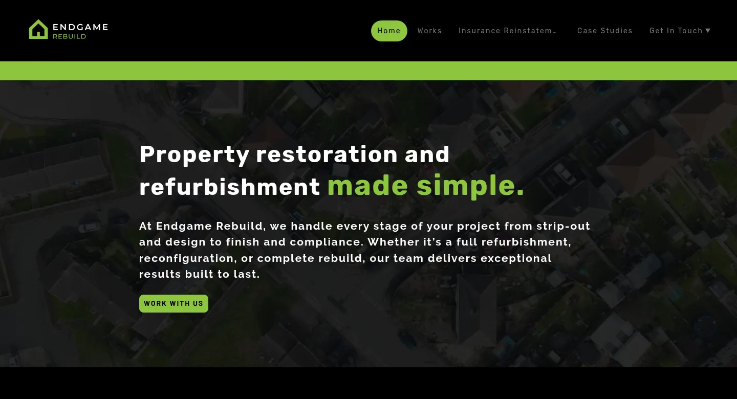 Endgame Rebuild website screenshot